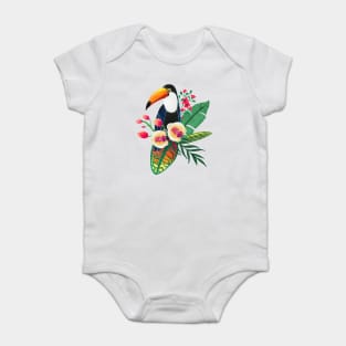 Tropical bird and flowers Baby Bodysuit